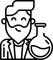 Scientist man outline illustration vector