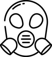 Gas Mask outline illustration vector