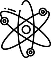 Atom outline illustration vector