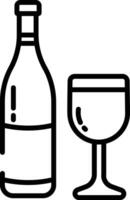 Wine outline illustration vector