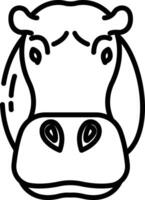 Hippo outline illustration vector