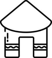 Hut outline illustration vector