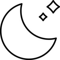 Moon outline illustration vector