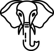 Elephant outline illustration vector