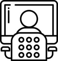 Computer outline illustration vector