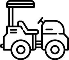 Mini road roller outline illustration vector