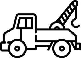 Crane truck outline illustration vector