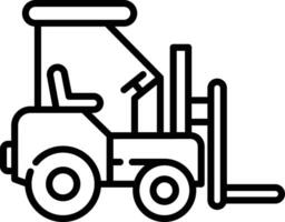 Forklift outline illustration vector