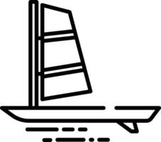 Windsurf outline illustration vector