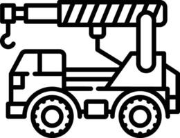 Crane truck outline illustration vector