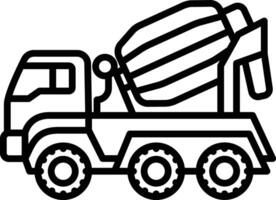 Mixer truck outline illustration vector