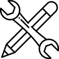 Tools outline illustration vector