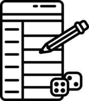 Yahtzee outline illustration vector