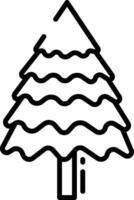 Pine Tree outline illustration vector