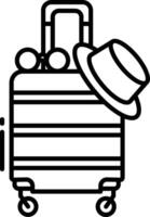 travel bag outline illustration vector