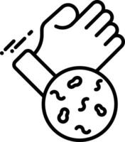Virus on Hand outline illustration vector