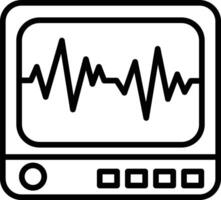 icu monitor outline illustration vector