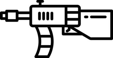 Machine Gun outline illustration vector