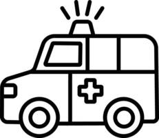 Ambulance outline illustration vector