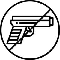 Ban gun outline illustration vector