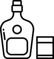 Whiskey outline illustration vector