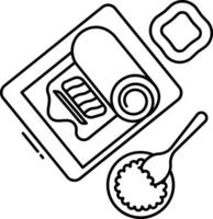 Sushi making outline illustration vector