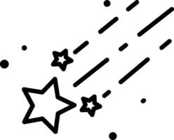 Shooting star outline illustration vector