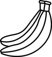 Raw Banana outline illustration vector