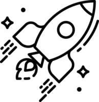 Rocket outline illustration vector