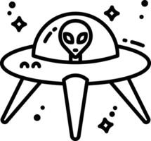 Extraterrestrial outline illustration vector