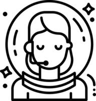 Female astronaut outline illustration vector