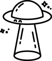 Ufo Landing light outline illustration vector