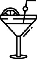 Cocktail outline illustration vector