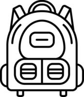 Backpack outline illustration vector