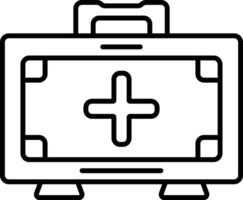 First aid box outline illustration vector