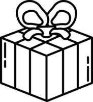 Gift box outline illustration vector