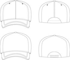 conjunto de béisbol gorra Bosquejo vector