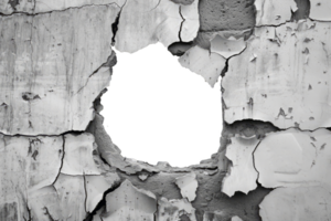 Light cracked wall with white hole in center png