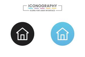 Home icon thin outline set in flat line style. homepage icon set in filled and outlined. house icon. Black home icons collection for web or app ui design. vector