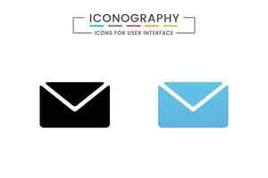 icono de correo electrónico. servicios de correo de sobres. contactos mensaje enviar carta plano aislado vector