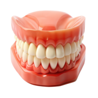 uma fechar acima do uma falso dente com uma vermelho base png