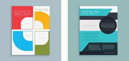 creative brochure flyer design with vibrant colors template design illustration vector