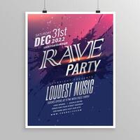 rave party music flyer template vector