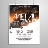 metal club music party flyer poster vector