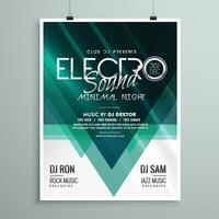 beautiful electro club party flyer template design vector