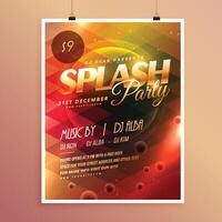 colorful splash party invitation flyer poster template vector