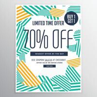 modern trendy sale promotional discount brochure template with abstract lines shapes vector