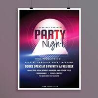 elegant party night music flyer template design with lights effect vector