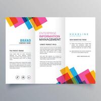 colorful stripes business trifold brochure layour template for your brand vector