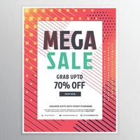 mega rebaja folleto modelo para publicidad y promoción vector